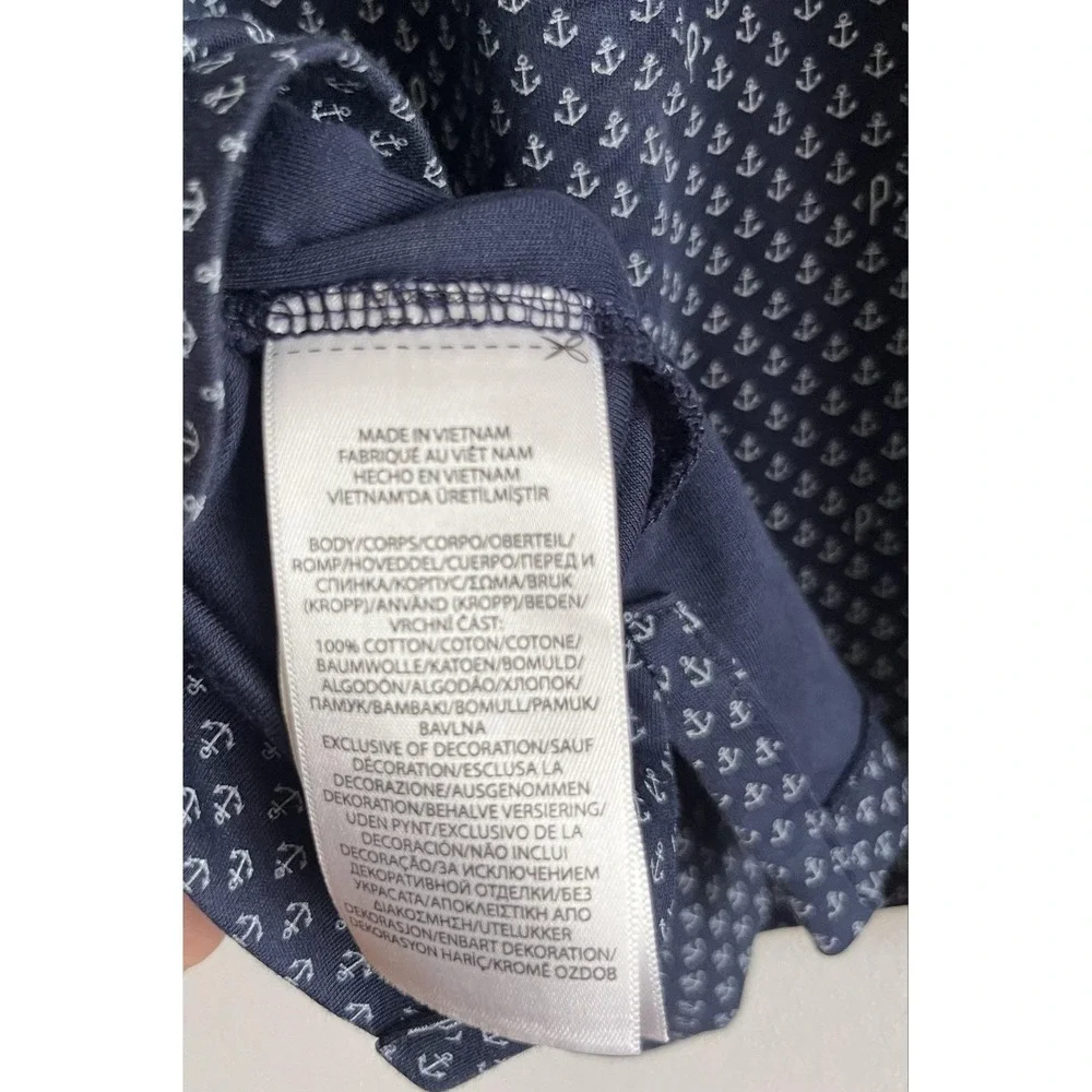 Polo Ralph Lauren Polo Shirt Mens XL Blue Anchor Print Short Sleeve Pony Logo